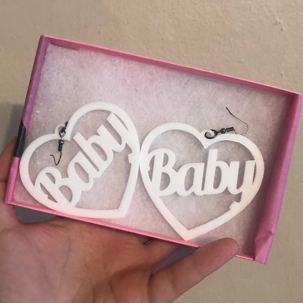 White BABY Earrings